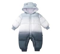 Baby Boy's Girl's Rompers Girl Boy Romper Set Fleece Snowsuit Jumpsuit One Piece Hoodie Grows Outfits Clothes Newborn Grey