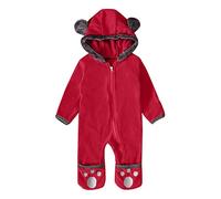 Baby Boy's Girl's Rompers Newborn Zipper Hooded Jumpsuit Plush Grows Outfits Winter Coat Outwear Toddler Halloween Costume Cartoon 0-12 Months Red