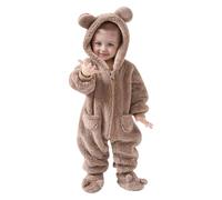 Baby Boy's Girl's Rompers Winter Jumpsuit Autumn Flannel Coat Outwear Warm Outerwear Sleepwear Clothing Gift Newborn Clothes Khaki