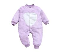 Baby Boy's Girl's Rompers Winter Jumpsuit Plush One Piece Hoodie Warm Outerwear Sleepwear Boy Girl Clothes Newborn Purple