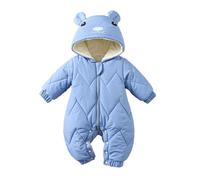 Baby Boy's Girl's Rompers Winter Jumpsuit Plush Warm Outerwear Sleepwear Coat Outwear Clothing Gift Infant Blue
