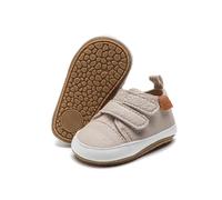 Baby Boys Girls Shoes High-Top PU Leather Sneakers Non-Slip Rubber Sole Newborn Infant First Walking Shoes Sneaker Flats Unisex Baby Shoes Apricot