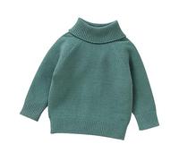 Baby Boys Girls Sweaters Knit Turtleneck Soft Warm Toddler High Children's Sweater Baby Girl Clothes Neutral Tones N Hat Green