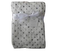 Baby Boys Girls Unisex Cute Gorgeous White and Grey Spotted Blanket Infants Wrap