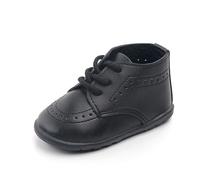 Baby Boys Lace-up xford Shoes, Boys Girls Soft Slip On Sneakers, Boat Shoes, Casual Dress Shoes, Children's Schooling Walking Shoes for Kids Ballroom Dance, Performance (Black, 4.5 Infant)