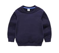 Baby Boys Plain Sweatshirts Crew Neck Long Sleeve Fall Pullover Sweatshirts Oversized Lightweight Warm Tops Kids School Collar Casual Sweater Clothes (Dark Blue, 7-8 Years)
