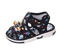 Baby Boys Sandals Size 3 Cartoon Pattern Summer Sandals Lightweight Breathable Soft Sole Shoes Wide Fit Flat Sandal Cute First Walking Sandal for Boys Girls Outdoor Slip On Shoe Black