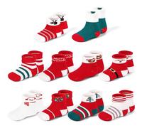 Baby Boys Socks 10 Pairs Cotton Winter Thermal Newborn Socks 0-3 Years | Terry warm thicks warm tiny baby socks,Cute animal print,for Infant boys girls toddler,Colorful