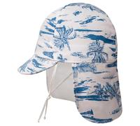 Baby Boys Sun Hat 100% Cotton Flap Hat,Baby Toddler Infant Beach Hats with Neck Protection,Beach Essentials for Baby,Blue White Trees,1-3 Years