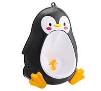 Baby Boys Toilet Potty, Cartoon Penguin Toddler Standing Potty Urinal with Funny Aiming Target, Black Boys Urinal