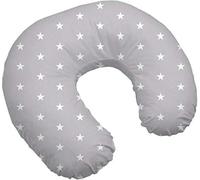 Baby Breast Feeding Pillow Nursing Pregnancy Baby Sitting Support - Grey With Small White Stars