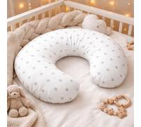 Baby Breast Feeding Pillow Nursing Pregnancy Baby Sitting Support - Small Grey On White