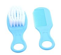 Baby Brush and Comb Set for Newborn, Gentle Massage Grooming | Blue Colour, Circular Tooth Design, PP and Tpe Build, for Cradle Cap Flakes and Bath Time Routine