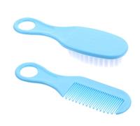 Baby Brush and Comb Set for Newborn Hair Gentle Grooming | Blue Finish, Bath Time Routine, PP and Tpe Build, Circular Tooth Design, Parent-boy Girl Interaction