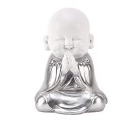 Baby Buddha Ornament Zen Décor - White Silver