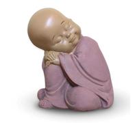 Baby Buddha Statuette SB3 - Zen and Feng Shui Decoration - To Create a Relaxing Atmosphere - Gift Idea Lucky Charm - Height: 13 cm - Colour: Beige and Dusky Pink - Zen'Light