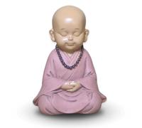 Baby Buddha Statuette SB4 - Zen and Feng Shui Decoration - To Create a Relaxing Atmosphere - Gift Idea Lucky Charm - Height: 10 cm - Colour: Beige and Dusky Pink - Zen'Light