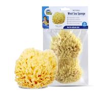 Baby Buddy Absorbent Natural Bath Sponge, Ultra Soft Premium Sea Wool Sponge, Soft on Baby’s Tender Skin, Bath Accessories Baby and Kids, Infant Bath, Biodegradable, Hypoallergenic, 2pk, 4in