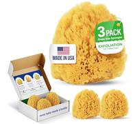 Baby Buddy Natural Grass Sea Sponge, Newborn Bath Essential, Textured Exfoliation Scrubber, Hypoallergenic and Eco-Friendly, 3 Count