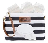 Baby Bumco Diaper Clutch Bag - Water Resistant; Lightweight; Refillable Wipes Dispenser; Portable Changing Kit (Jett Black)