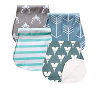 Baby Burp Cloths Set Baby Burp Bibs 4-Pack Feeding Nursing Towel Accessory, Burping Rags for Newborns,Organic Cotton for Boys and Girls(K002)