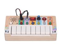 Baby Busy Board Montessori Toys LED Light Up Toy Wooden Electronic Switch Toy Board Travel Activity for 1-6 Year Old Girls Boys