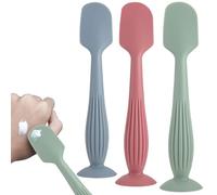 Baby Butt Spatula, Diaper Cream Spatula 3Pcs Silicone Baby Butt Non-Scratch with Suction End 3 Color Handheld 1.6x6.4in Diaper Cream Applicator