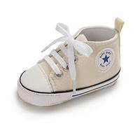 Baby Canvas First Walker Shoes Soft Sole Sneakers Toddler 0-18M Beige