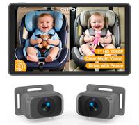 Baby Car Camera for 2 Kids - 7 Inch Split Screen, Dual HD 1080P Cameras, Night Vision, 360° Rotation, Easy Install Rear Camera for Safety and Convenience