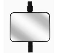 Baby Car Mirror for Back Seat, 18.8 x 13.5 cm Shatterproof Acrylic Mirror for Rear Facing, Wide Elastic Silicone Strap, Ideal for Baby Car Seats & Rear-facing Car Seats, Black