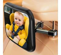 Baby Car Mirror for Back Seat, 360° Rotatable, 100% Shatterproof & Shakeproof, Clear Wide View, Hook Clip Mount, Adjustable Angle, Safe for Rear-Facing Infant Car Seat, Easy Install