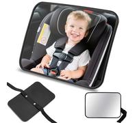 Baby Car Mirror for Back Seat - Car Seat Mirror Rear Facing, Wide-Angle View, Shatterproof, Adjustable Straps, Easy to Install, Baby Cars Camera, Essentials for Newborns, Fits for Most Vehicles