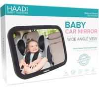 Baby Car Mirror Rear View - 360 ° Adjustable, Extra Wide Crystal Clear & Shatterproof Back Seat Baby Essentials to See Rear Facing Infants, Babies, Kids, Child & New born (Pack of 2)