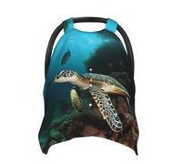 Baby Car Seat Canopy Cover for Mom, Soft Breathable Nursing Breastfeeding Covers Multi Use Stroller Sun Shade Newborn Shower Gift，Sea Turtle