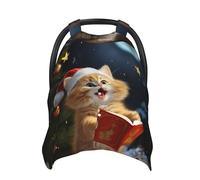 Baby Car Seat Canopy Cover for Mom, Soft Breathable Nursing Breastfeeding Covers Multi Use Stroller Sun Shade Newborn Shower Gift，Cute Cat Sing Christmas Carols