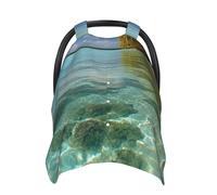 Baby Car Seat Canopy Cover for Mom, Soft Breathable Nursing Breastfeeding Covers Multi Use Stroller Sun Shade Newborn Shower Gift，Aitutaki Lagoon, Cook Islands