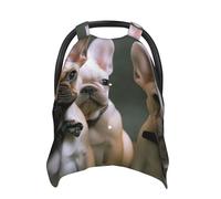 Baby Car Seat Canopy Cover for Mom, Soft Breathable Nursing Breastfeeding Covers Multi Use Stroller Sun Shade Newborn Shower Gift，French Bulldog Puppies