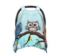 Baby Car Seat Canopy Cover for Mom, Soft Breathable Nursing Breastfeeding Covers Multi Use Stroller Sun Shade Newborn Shower Gift，Owls On A Branch