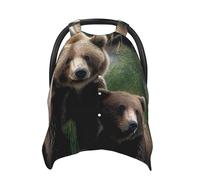Baby Car Seat Canopy Cover for Mom, Soft Breathable Nursing Breastfeeding Covers Multi Use Stroller Sun Shade Newborn Shower Gift，A Mother and A Cub Bears