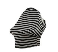 Baby Car Seat Cover Canopy and Nursing Cover, Fansu Breastfeeding Cover Up Multi Use Stretchy Infant Stroller Canopy Privacy Cover Ultra-Soft and Breathable (Black,One Size)