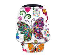 Baby Car Seat Cover Canopy and Nursing Cover, Fansu Breastfeeding Cover Ups Multi Use Infant Stroller Canopy Privacy Cover Ultra-Soft and Breathable (Bohemian Butterfly)