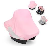 Baby Car Seat Cover - Cozy Sun & Bug Covers Infant Car Seat Cover Baby Canopy - Baby Carseat Cover Lightweight Stretchy Breathable Soft Comfortable