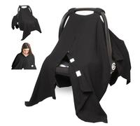 Baby Car Seat Cover Muslin Infant Carseat Canopy, Peekaboo Opening Car Seat Covers, Unisex Large Universal Fit Lightweight Breathable Newborn Breastfeeding Nursing Covers