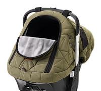 Baby Car Seat Cover Winter: Sprouterie Car Seat Cover Baby - Infant Carseat Canopy Waterproof for Cold Weather Zipper Flap Windproof Universal Fitted Warm and Cozy for Boy Girl Newborn Khaki