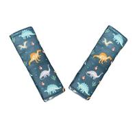 Baby Car Seat Neck Cover, Car Seat Strap Cover, Seat Belt Cushions Pads, Shoulder Strap Protectors, Reversible Pram Harness Covers in Minky Dinosaur, Baby Neck Pad Protector