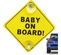 Baby Car Sign - Reusable Window Cling, Double Suction Cup Sticker | Car Exterior Accessories, Safety Warning Sign, Protective Decal for SUV, Sedan, Mini Van, Truck, RV Vehicle Family Travel