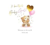 Baby Card, A Beautiful Baby Girl - 8 x 6 inches - Piccadilly Greetings
