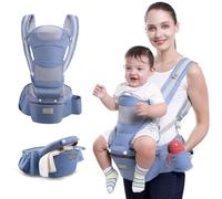 Baby Carrier, Baby Carrier with Hip Seat for 0-48 Month Baby, 15-in-1 Ways to Carry, All Seasons, Adjustable Size with Sunshade, Windproof & Storage Functions, for Breastfeeding, Infant & Toddler