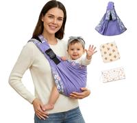 Baby Carrier Newborn to Toddler - Ergonomic, Cozy and Lightweight Infant Carrier for 3-20kg, Effortless to Put On, Ideal for Hands-Free Parenting, Enhanced Lumbar Support (Purple Flower)