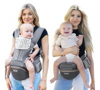 Baby Carrier Pro, MOMTORY Safety-Certified 6-in-1 Ultra Storage Baby Carrier Newborn to Toddler, Detachable Baby Holder Carrier with Hip Seat, Ergonomic Cozy Baby Front and Back Carrier for 7-50lbs